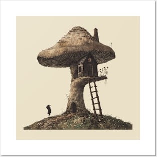 Mushroom Cap Cottage Posters and Art